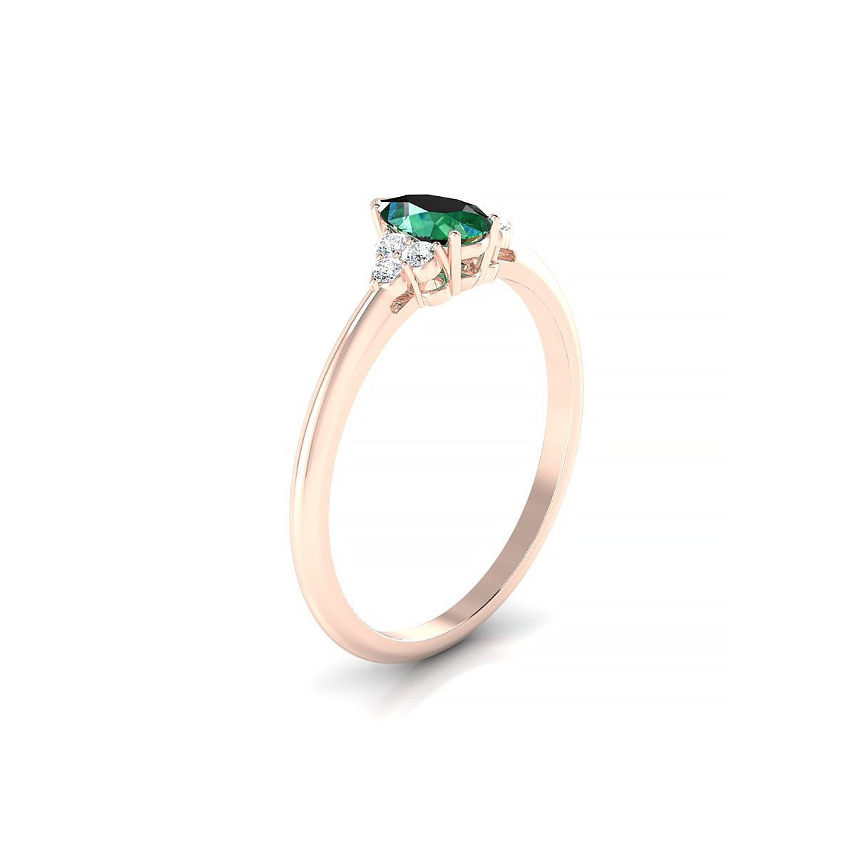 Mirage | 18k Rose Gold 6 x 4 mm Pear Emerald Ring
