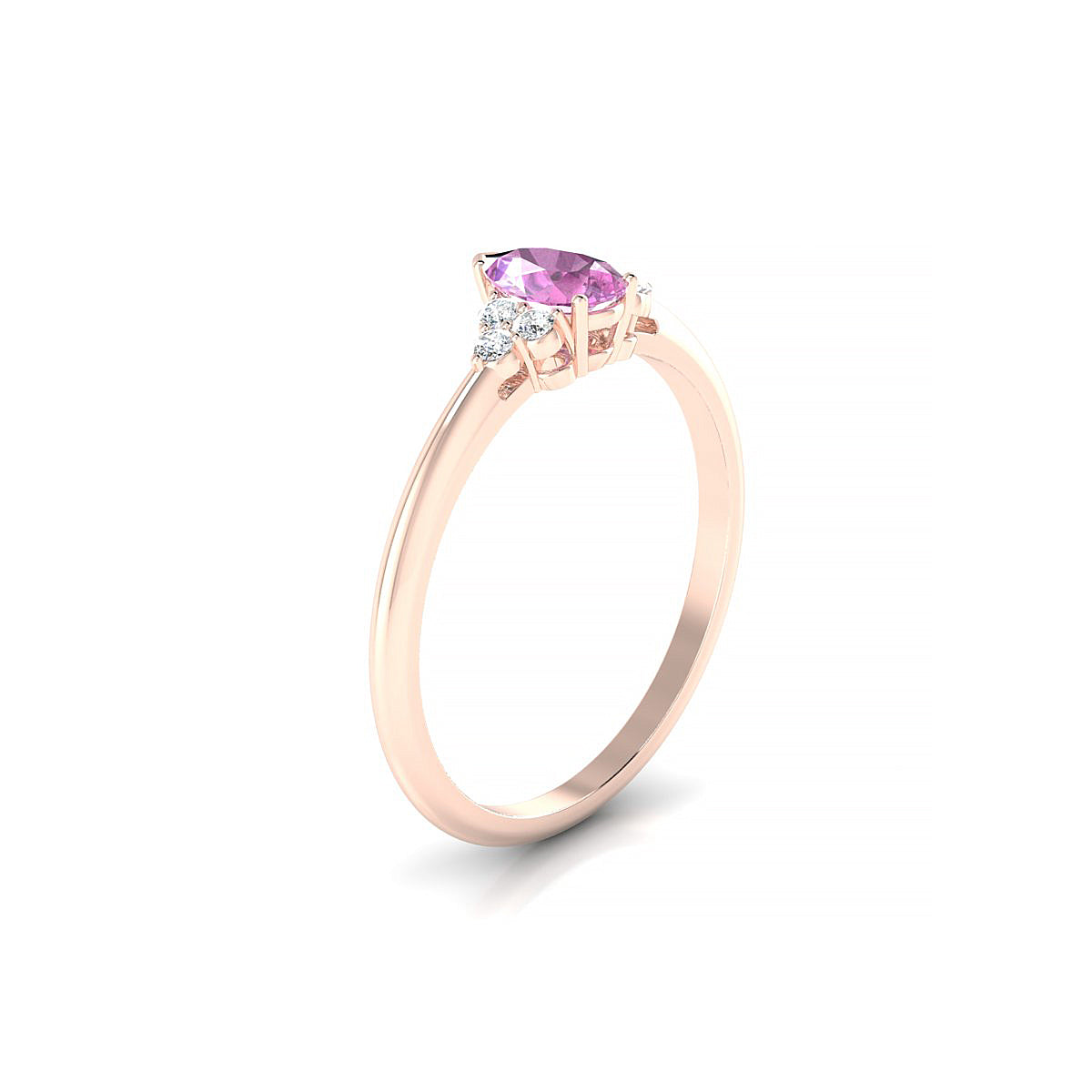 Mirage | 18k Rose Gold 6 x 4 mm Pear Pink Sapphire Ring