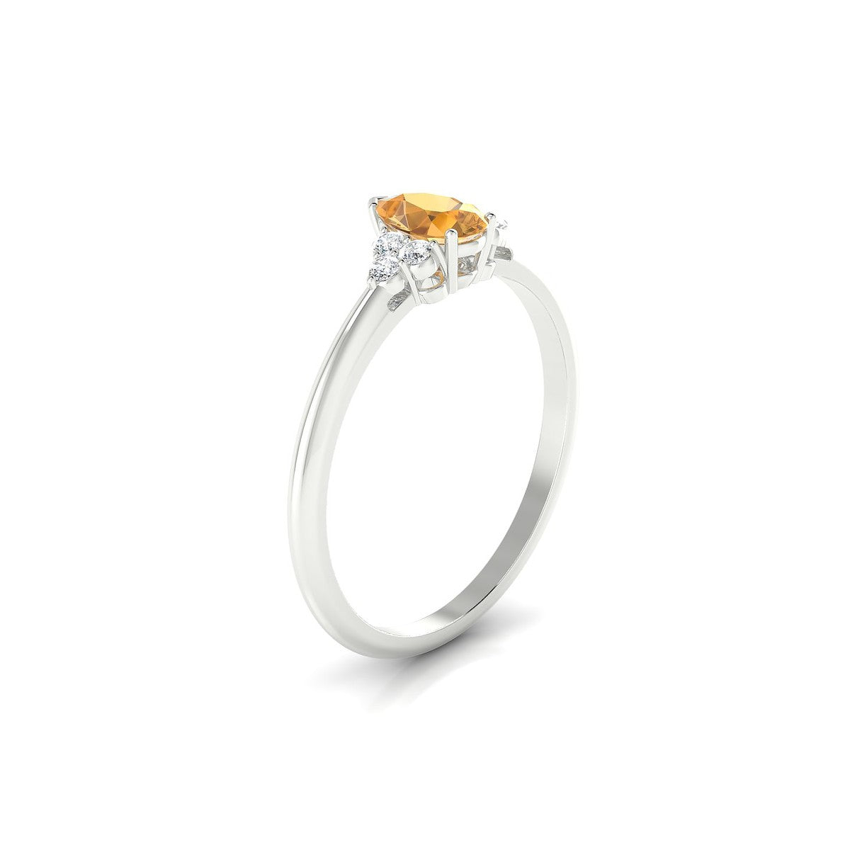 Mirage | 18k White Gold 6 x 4 mm Pear Citrine Ring