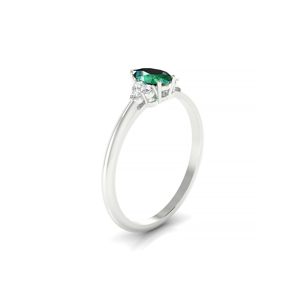 Mirage | 18k White Gold 6 x 4 mm Pear Emerald Ring