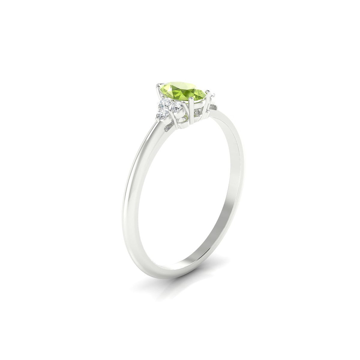 Mirage | 18k White Gold 6 x 4 mm Pear Peridot Ring