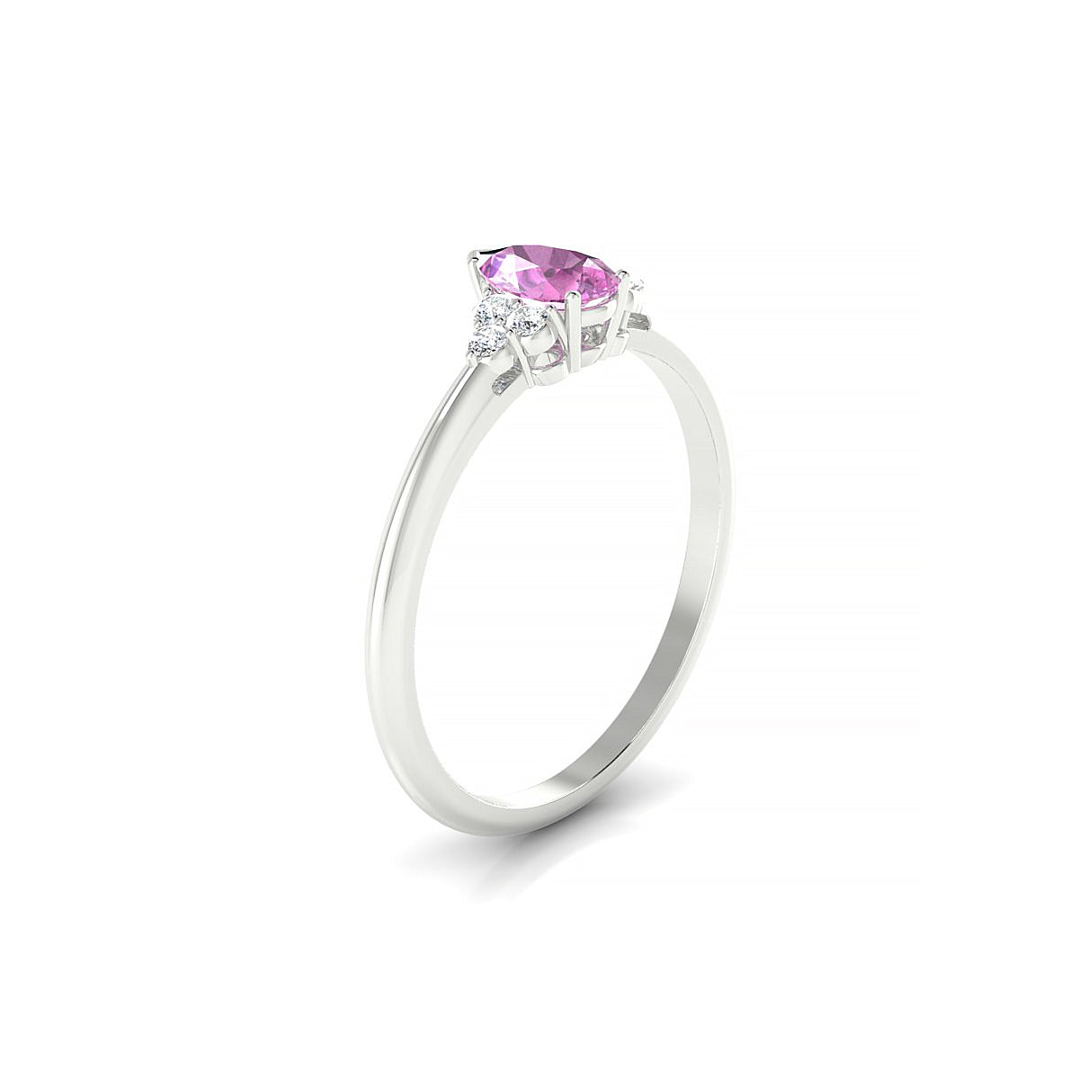 Mirage | 18k White Gold 6 x 4 mm Pear Pink Sapphire Ring