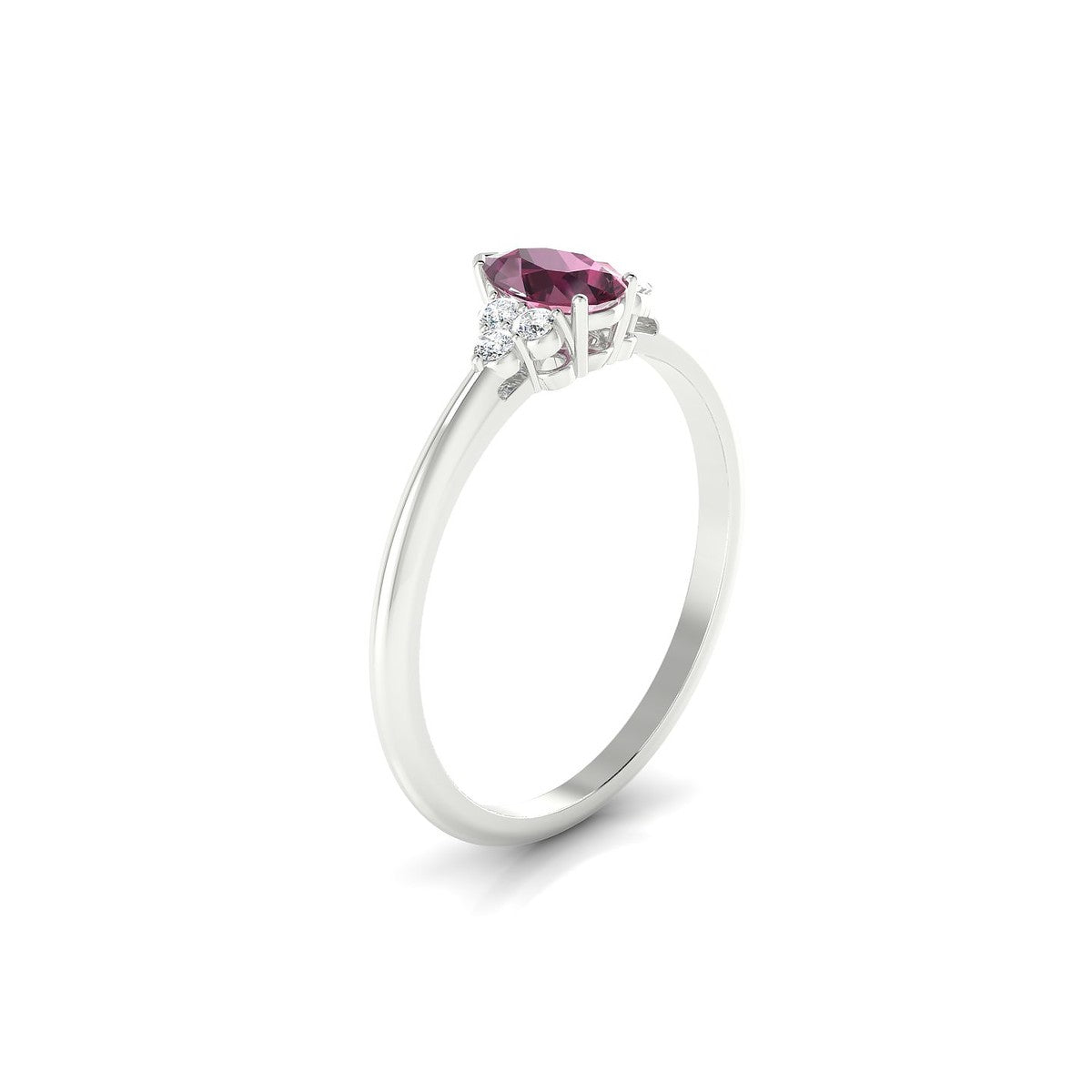 Mirage | 18k White Gold 6 x 4 mm Pear Rhodolite Ring
