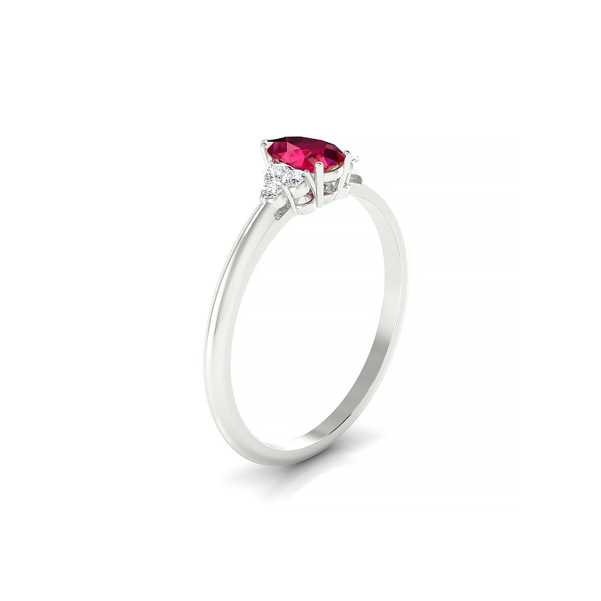 Mirage | 18k White Gold 6 x 4 mm Pear Ruby Ring