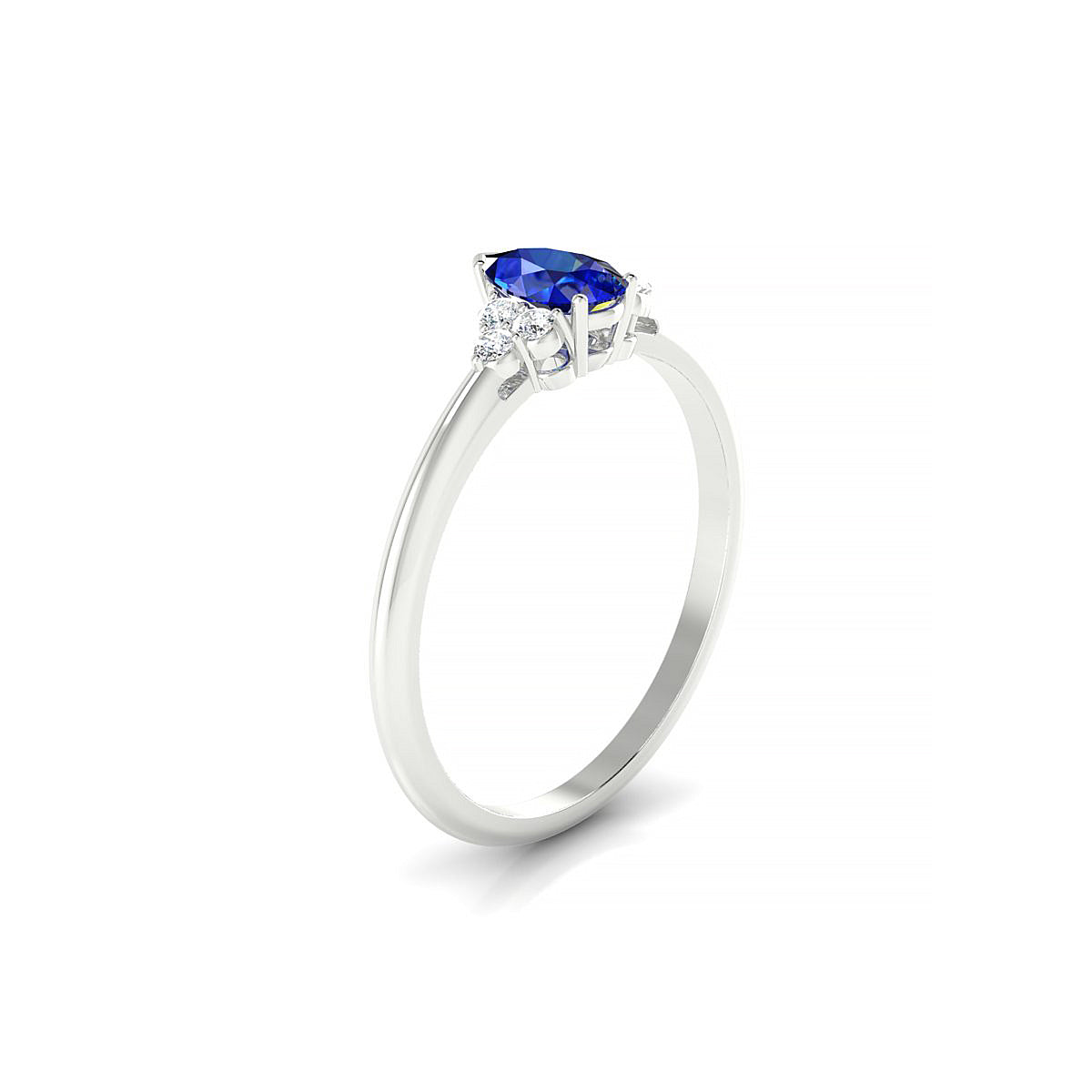 Mirage | 18k White Gold 6 x 4 mm Pear Sapphire Ring