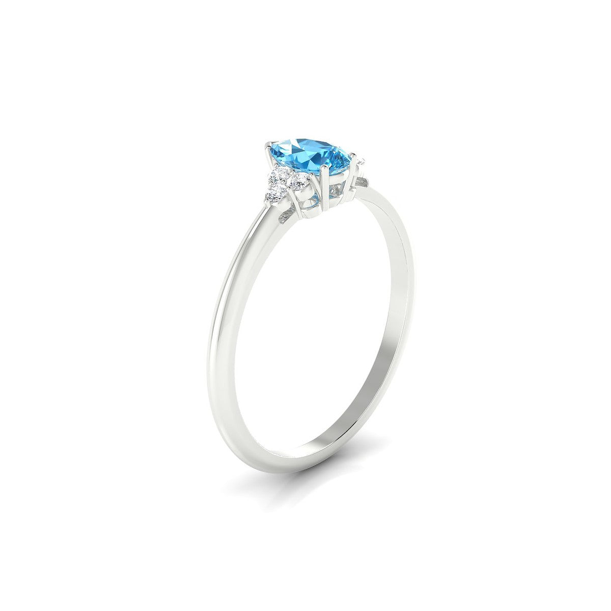 Mirage | 18k White Gold 6 x 4 mm Pear Topaz Ring