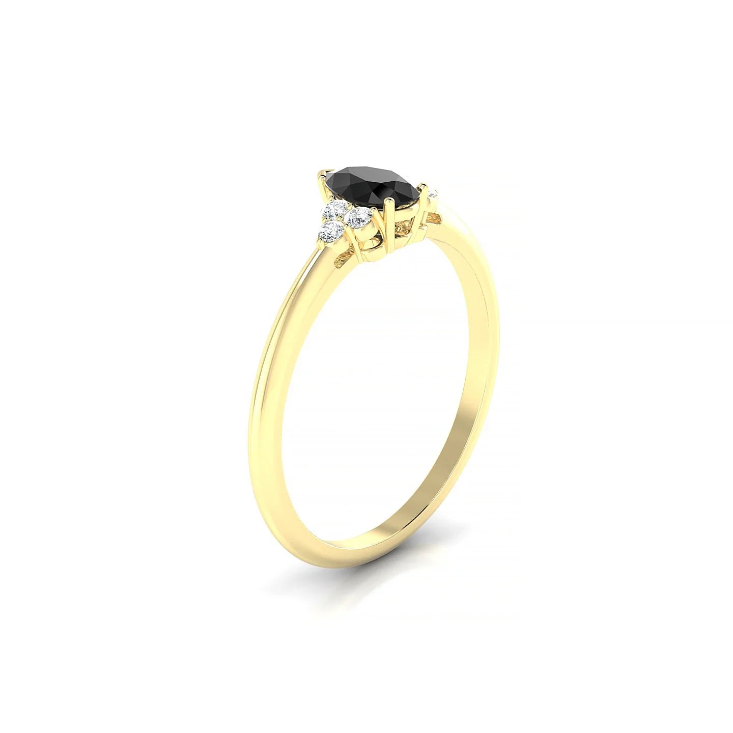 Mirage | 18k Yellow Gold 6 x 4 mm Pear Black Diamond Ring