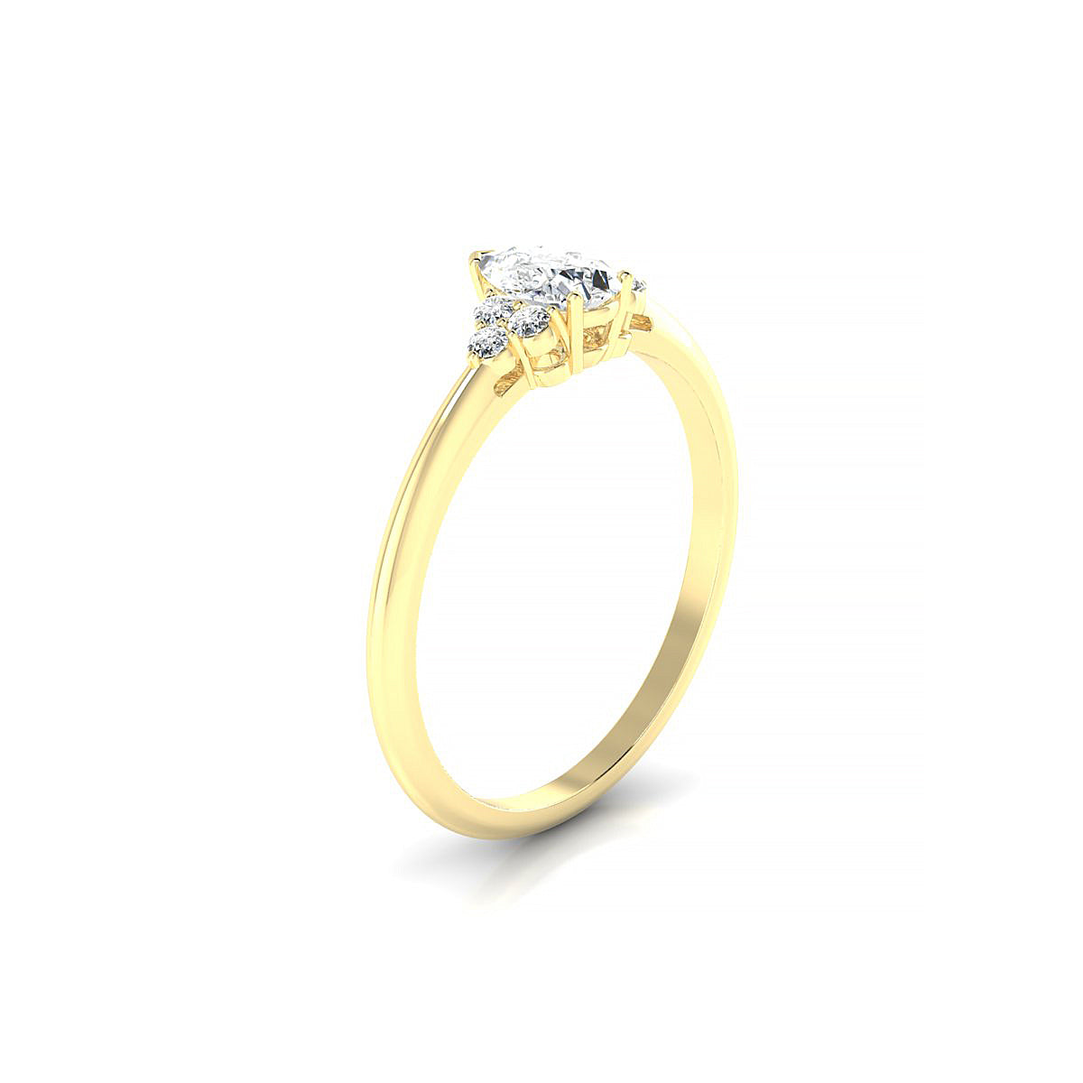 Mirage | 18k Yellow Gold 6 x 4 mm Pear Diamond Ring