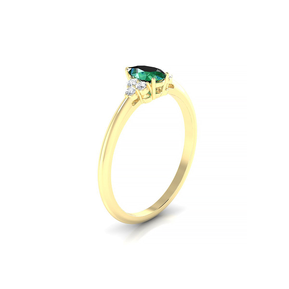 Mirage | 18k Yellow Gold 6 x 4 mm Pear Emerald Ring