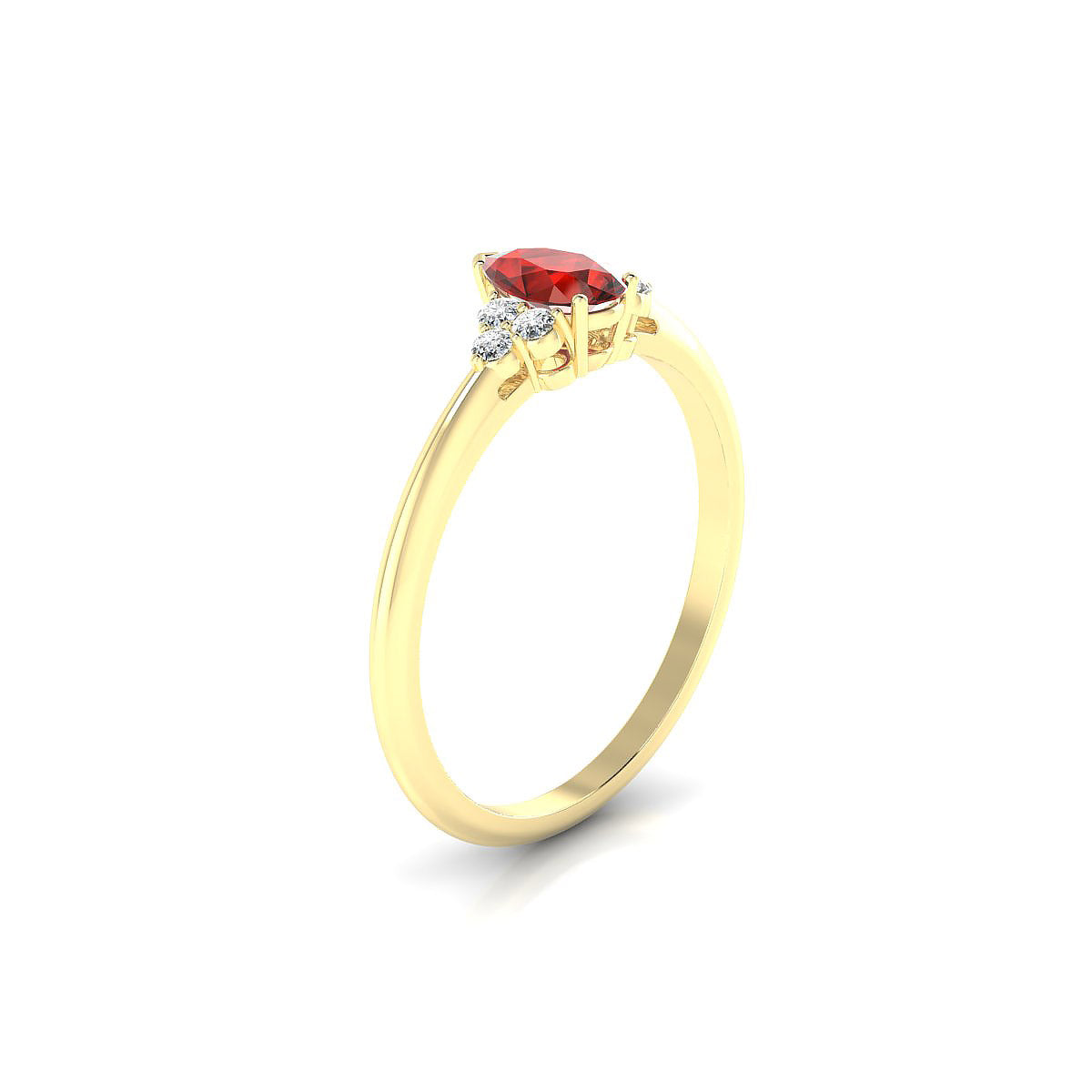 Mirage | 18k Yellow Gold 6 x 4 mm Pear Garnet Ring