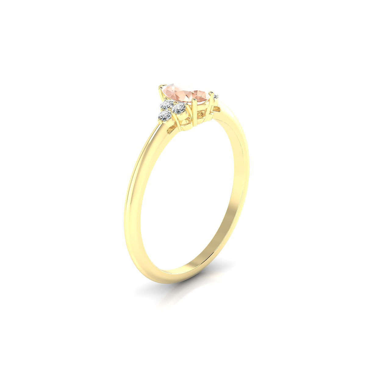 Mirage | 18k Yellow Gold 6 x 4 mm Pear Morganite Ring