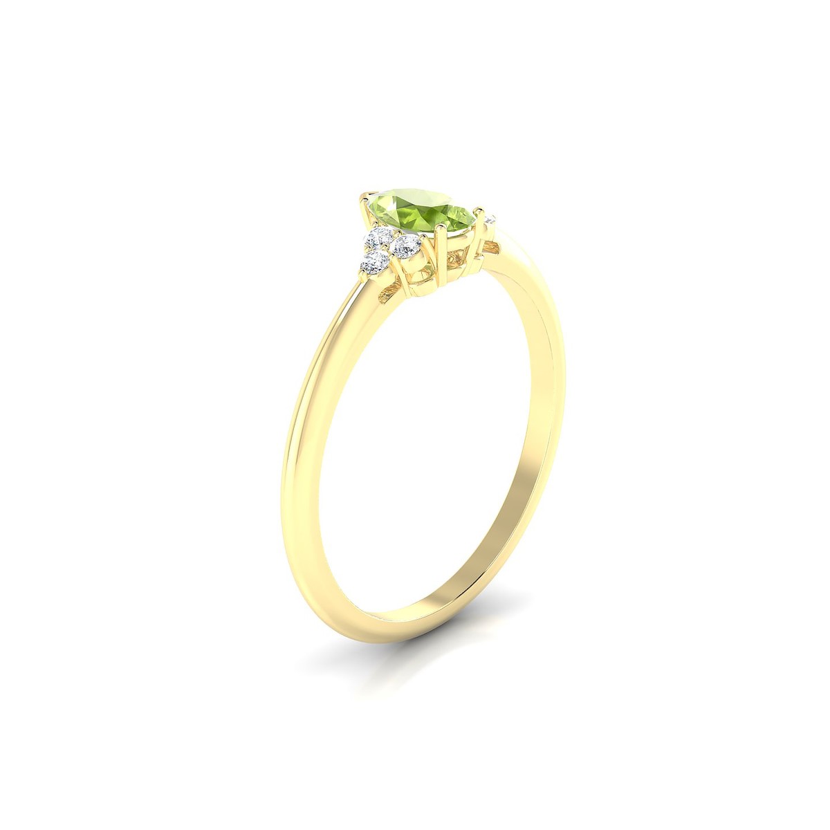 Mirage | 18k Yellow Gold 6 x 4 mm Pear Peridot Ring