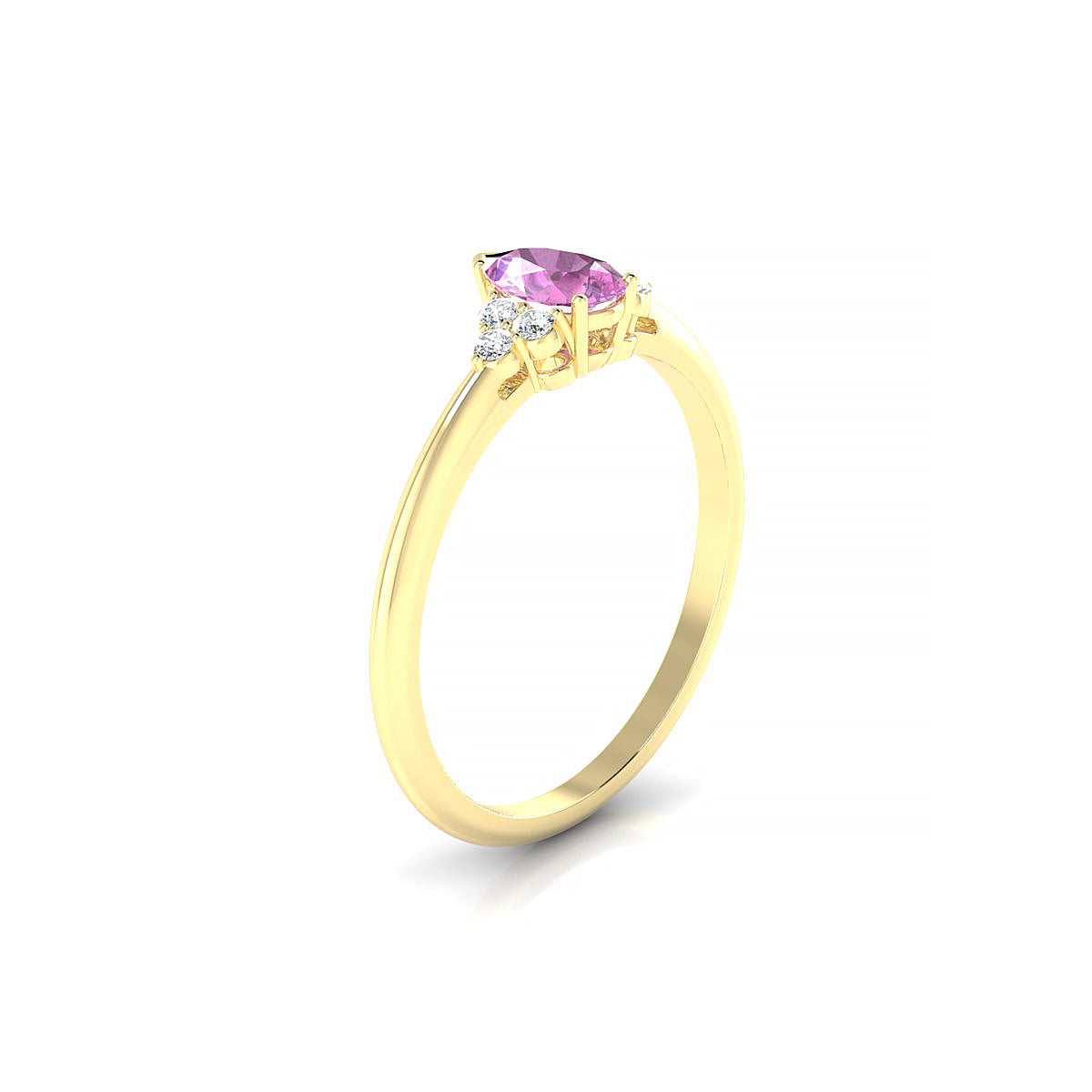 Mirage | 18k Yellow Gold 6 x 4 mm Pear Pink Sapphire Ring
