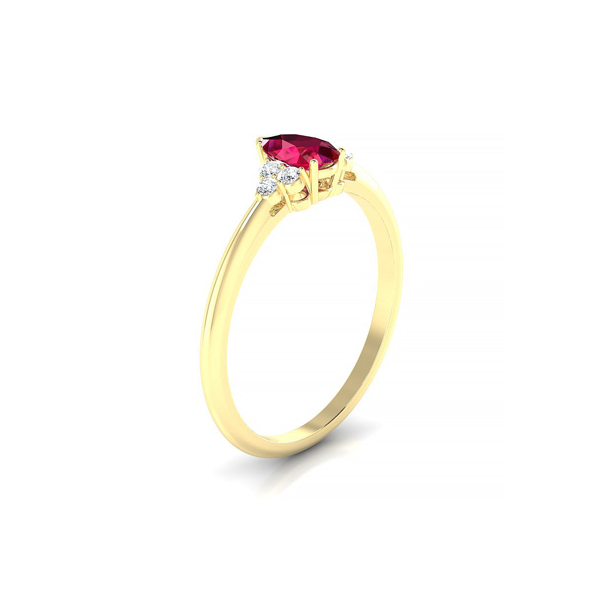 Mirage | 18k Yellow Gold 6 x 4 mm Pear Ruby Ring