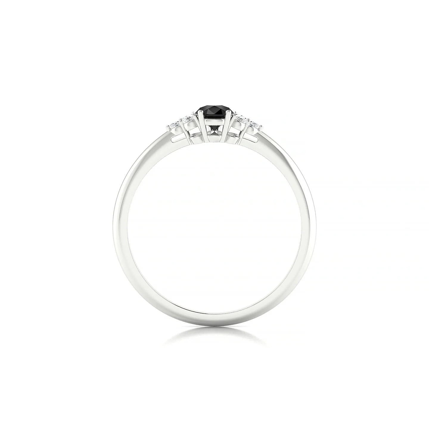 Mirage | 18k White Gold 6 x 4 mm Pear Black Diamond Ring