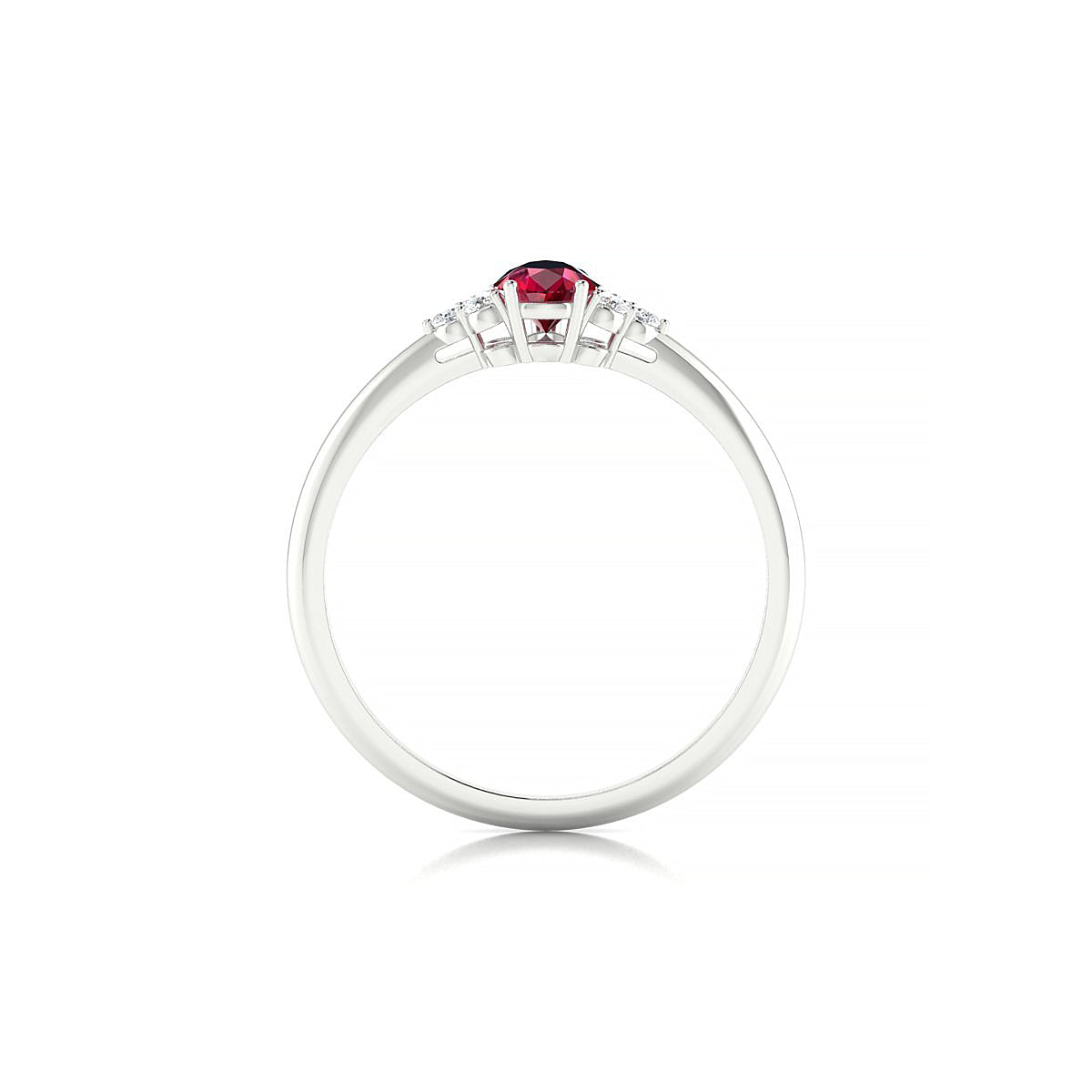 Mirage | 18k White Gold 6 x 4 mm Pear Ruby Ring