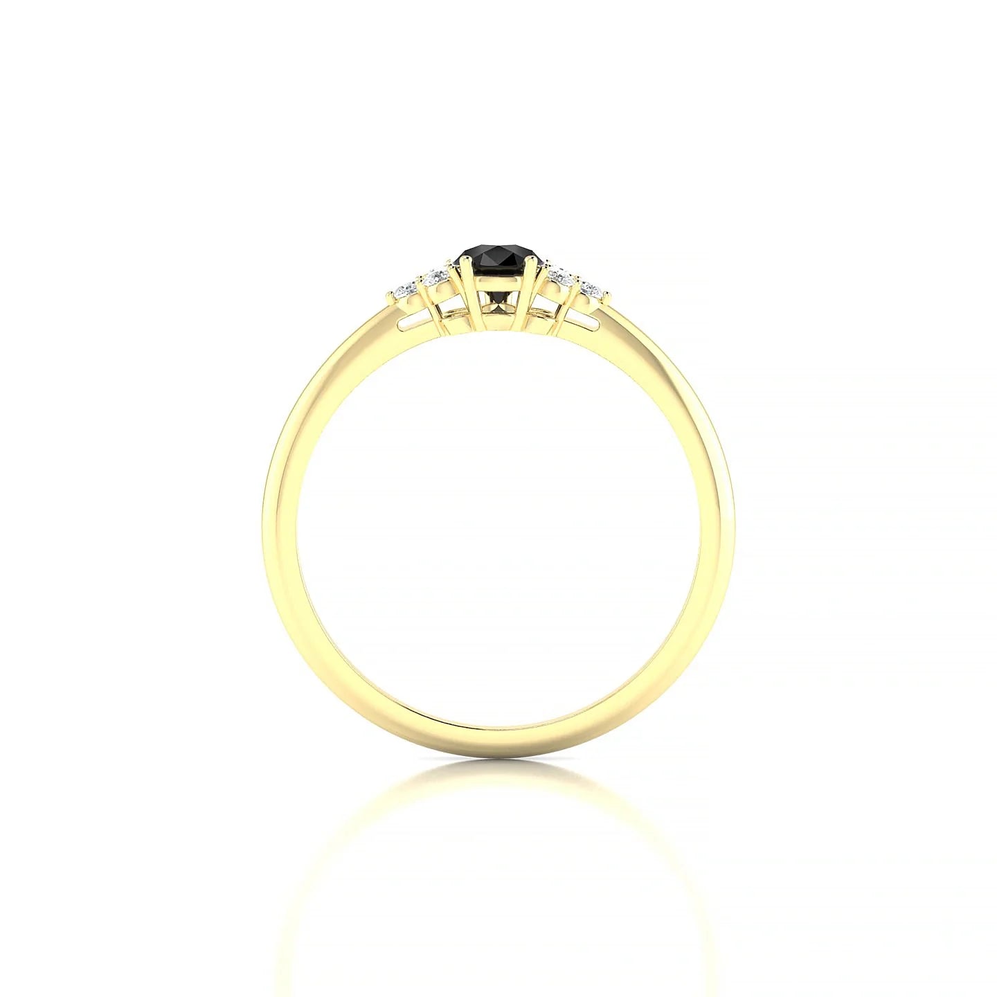Mirage | 18k Yellow Gold 6 x 4 mm Pear Black Diamond Ring