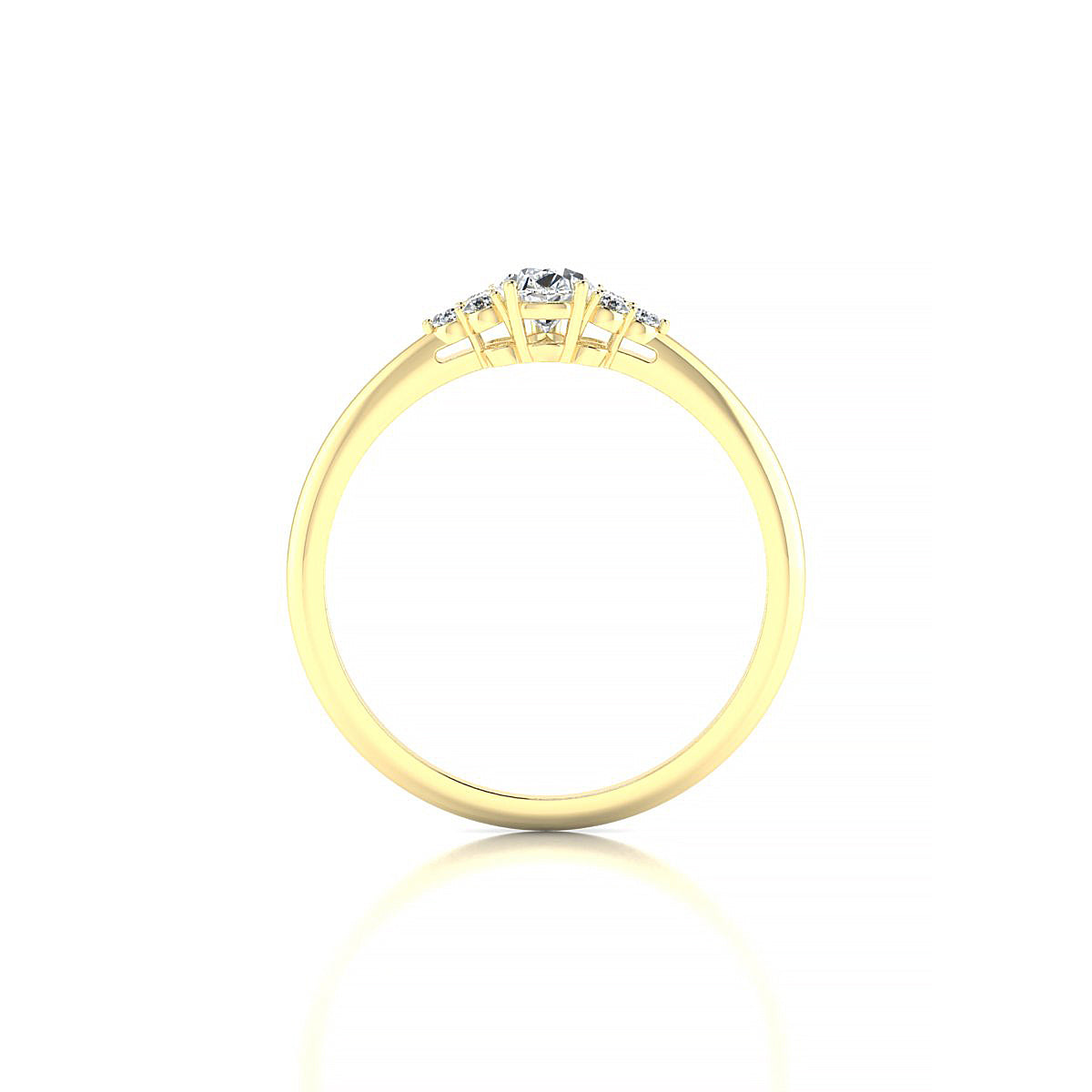Mirage | 18k Yellow Gold 6 x 4 mm Pear Diamond Ring