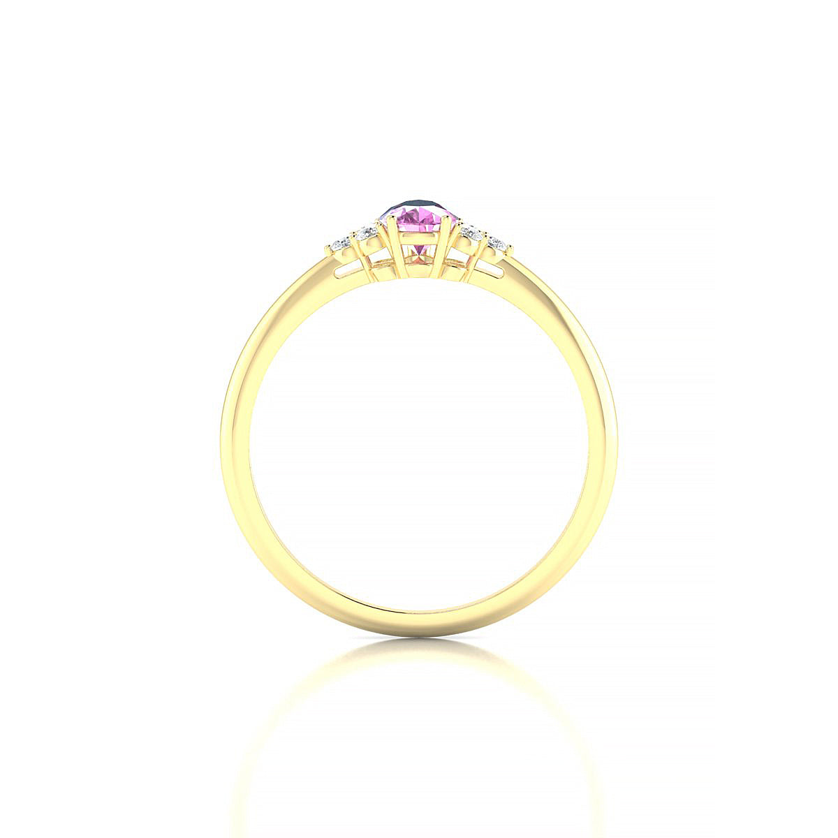 Mirage | 18k Yellow Gold 6 x 4 mm Pear Pink Sapphire Ring