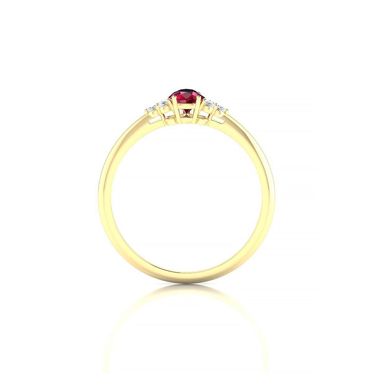Mirage | 18k Yellow Gold 6 x 4 mm Pear Ruby Ring