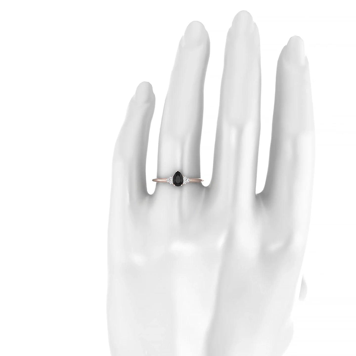 Mirage | 18k Rose Gold 6 x 4 mm Pear Black Diamond Ring