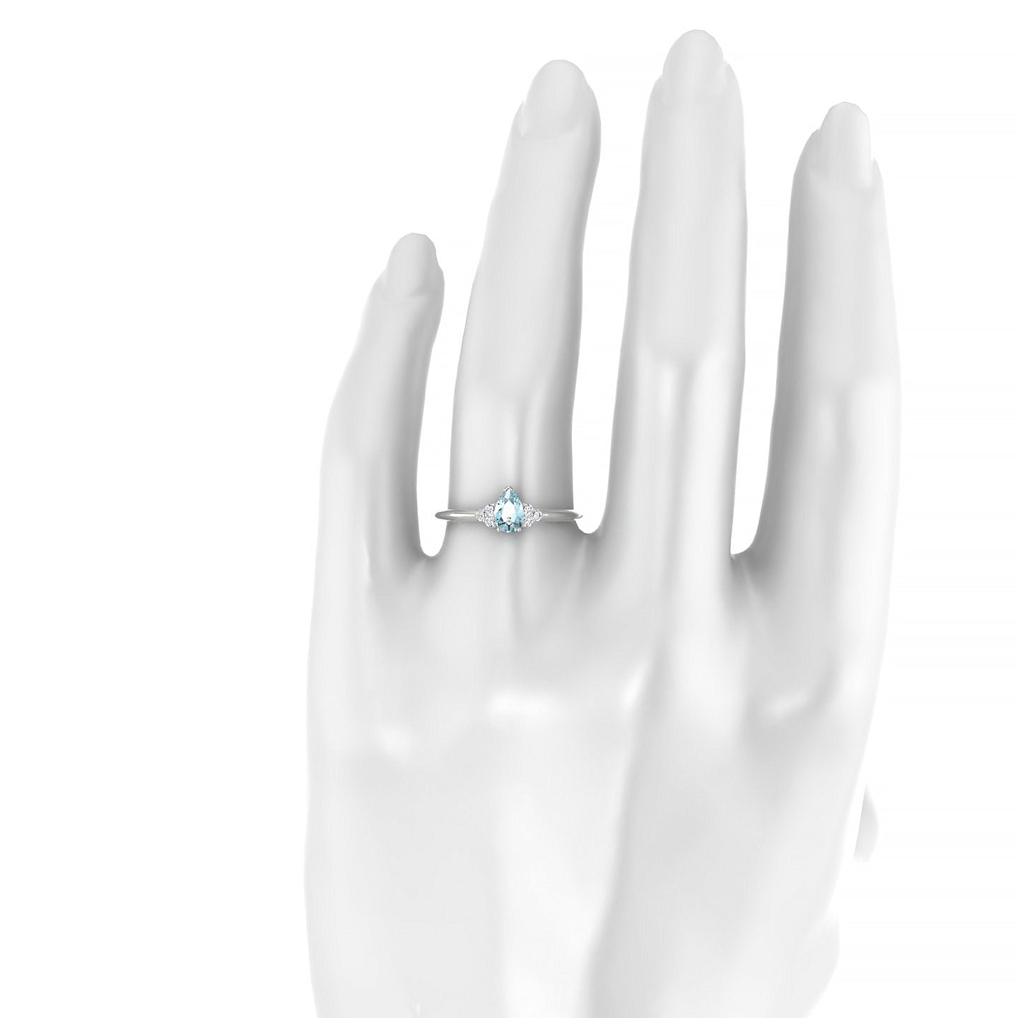 Mirage | 18k White Gold 6 x 4 mm Pear Aquamarine Ring