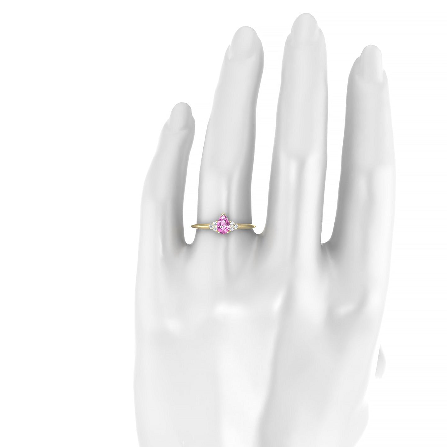 Mirage | 18k Yellow Gold 6 x 4 mm Pear Pink Sapphire Ring