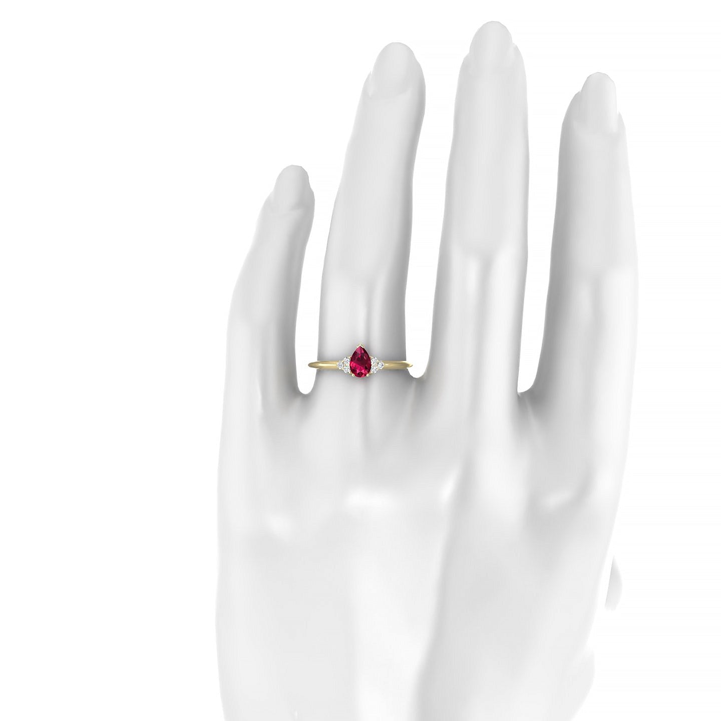 Mirage | 18k Yellow Gold 6 x 4 mm Pear Ruby Ring