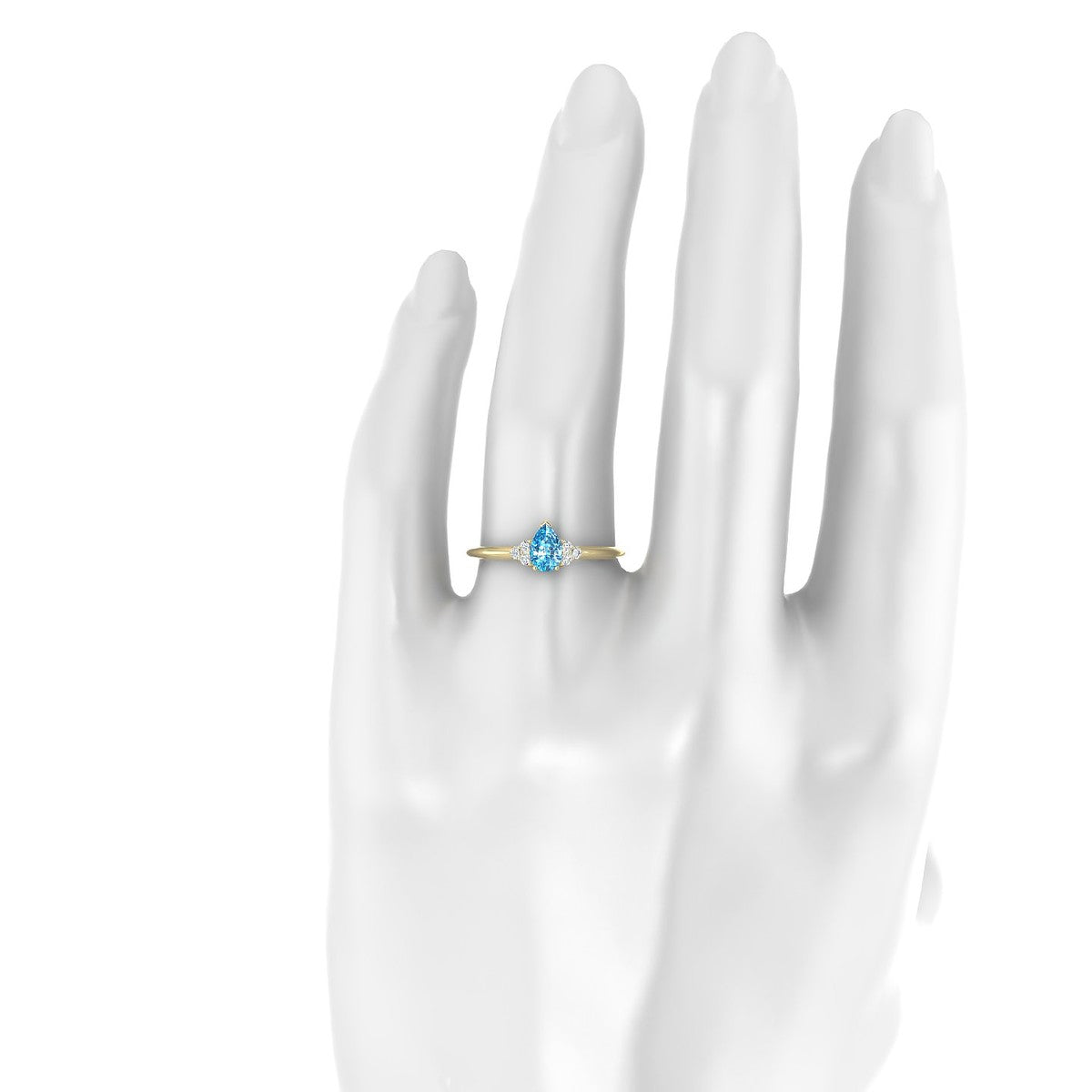 Mirage | 18k Yellow Gold 6 x 4 mm Pear Topaz Ring