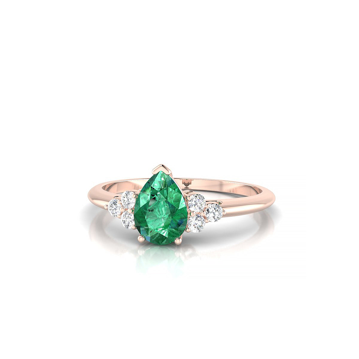 Mirage | 18k Rose Gold 7 x 5 mm Pear Emerald Ring