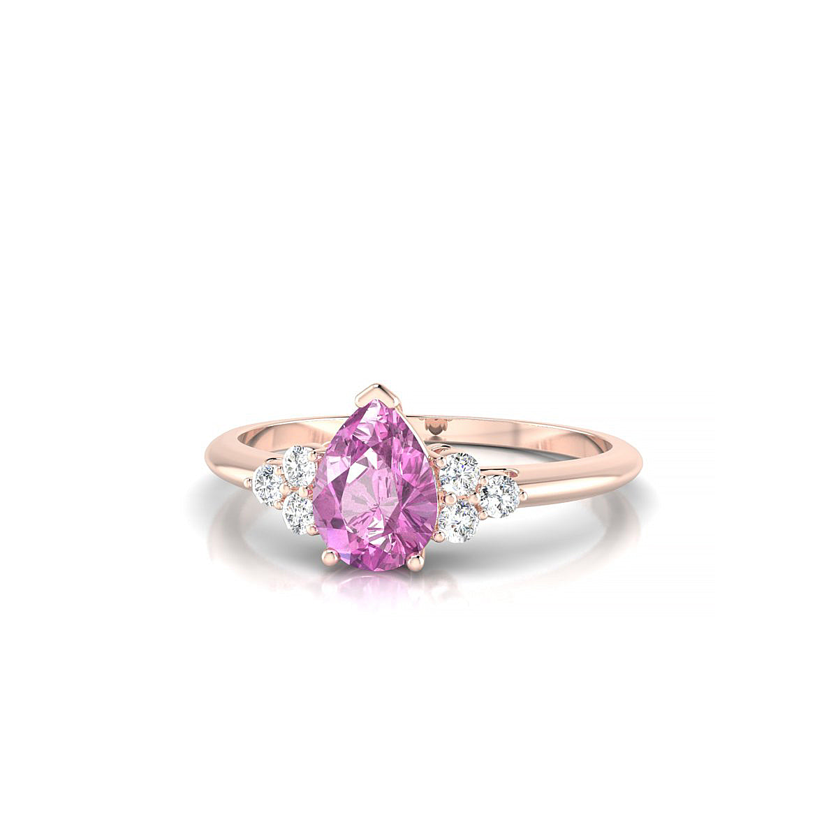 Mirage | 18k Rose Gold 7 x 5 mm Pear Pink Sapphire Ring