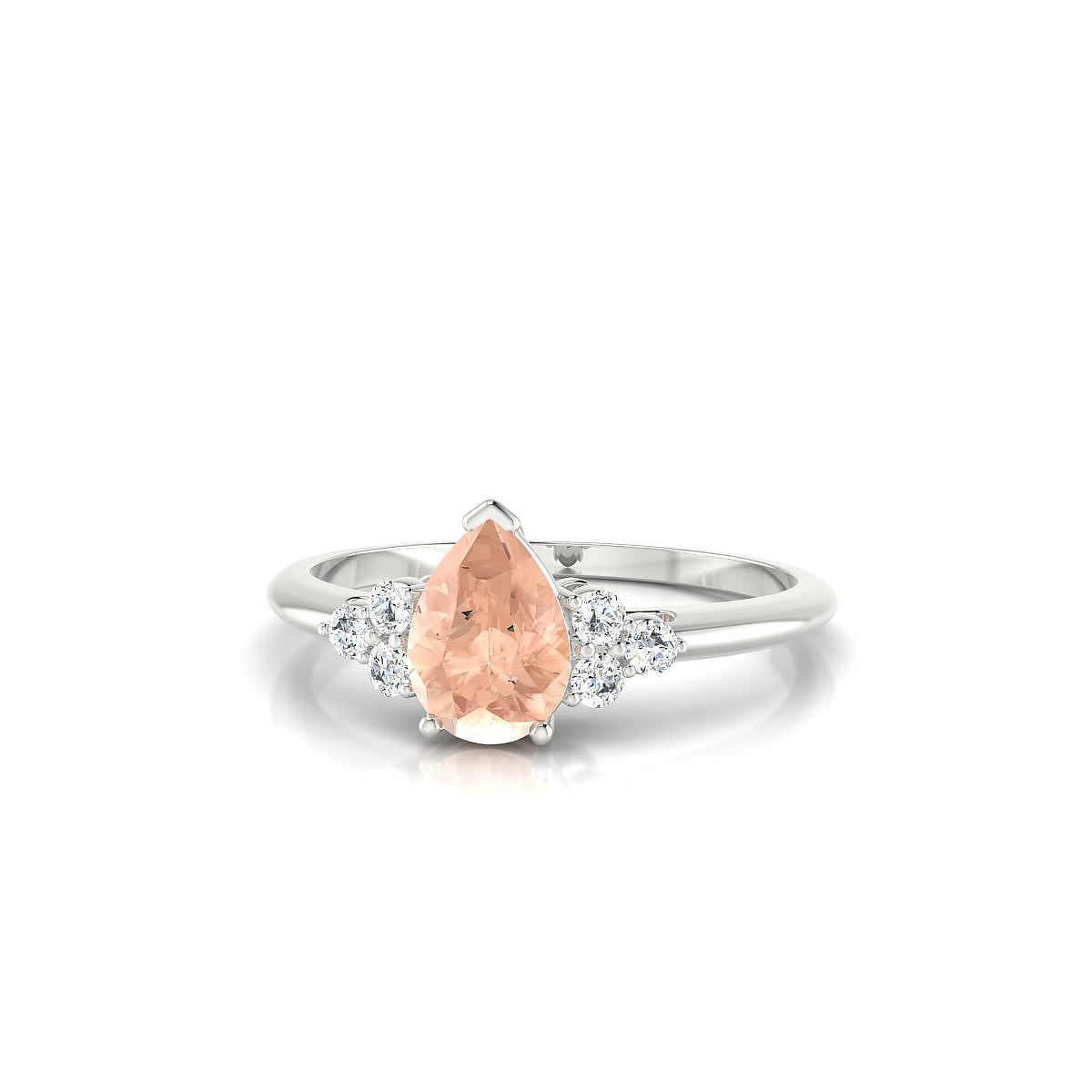Mirage | 18k White Gold 7 x 5 mm Pear Morganite Ring