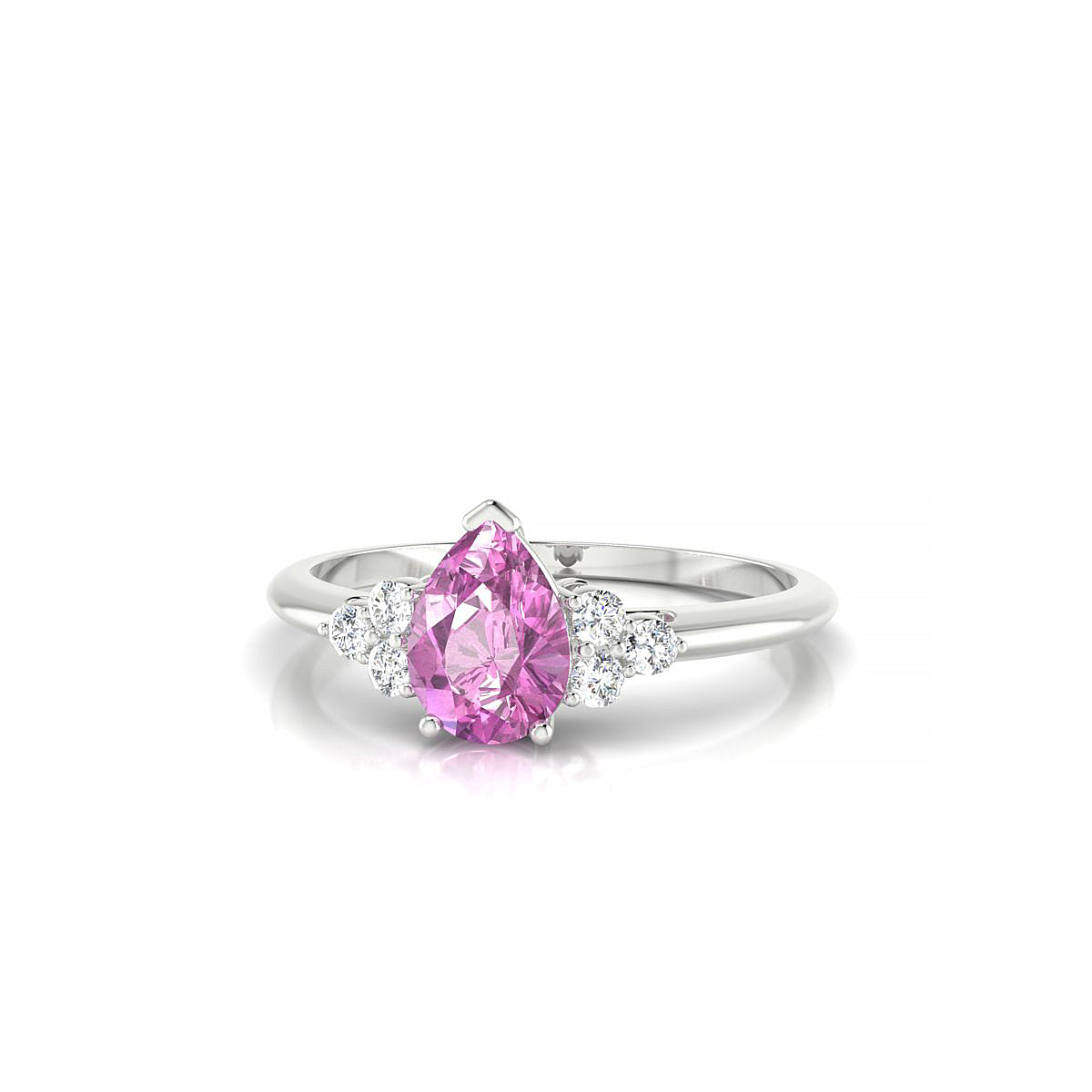 Mirage | 18k White Gold 7 x 5 mm Pear Pink Sapphire Ring