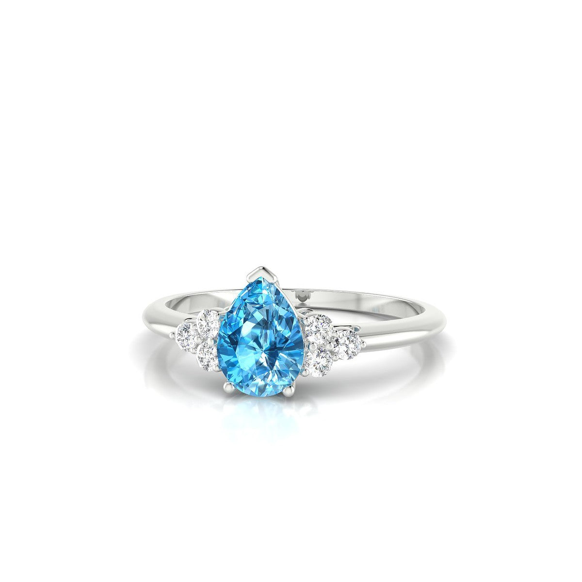 Mirage | 18k White Gold 7 x 5 mm Pear Topaz Ring