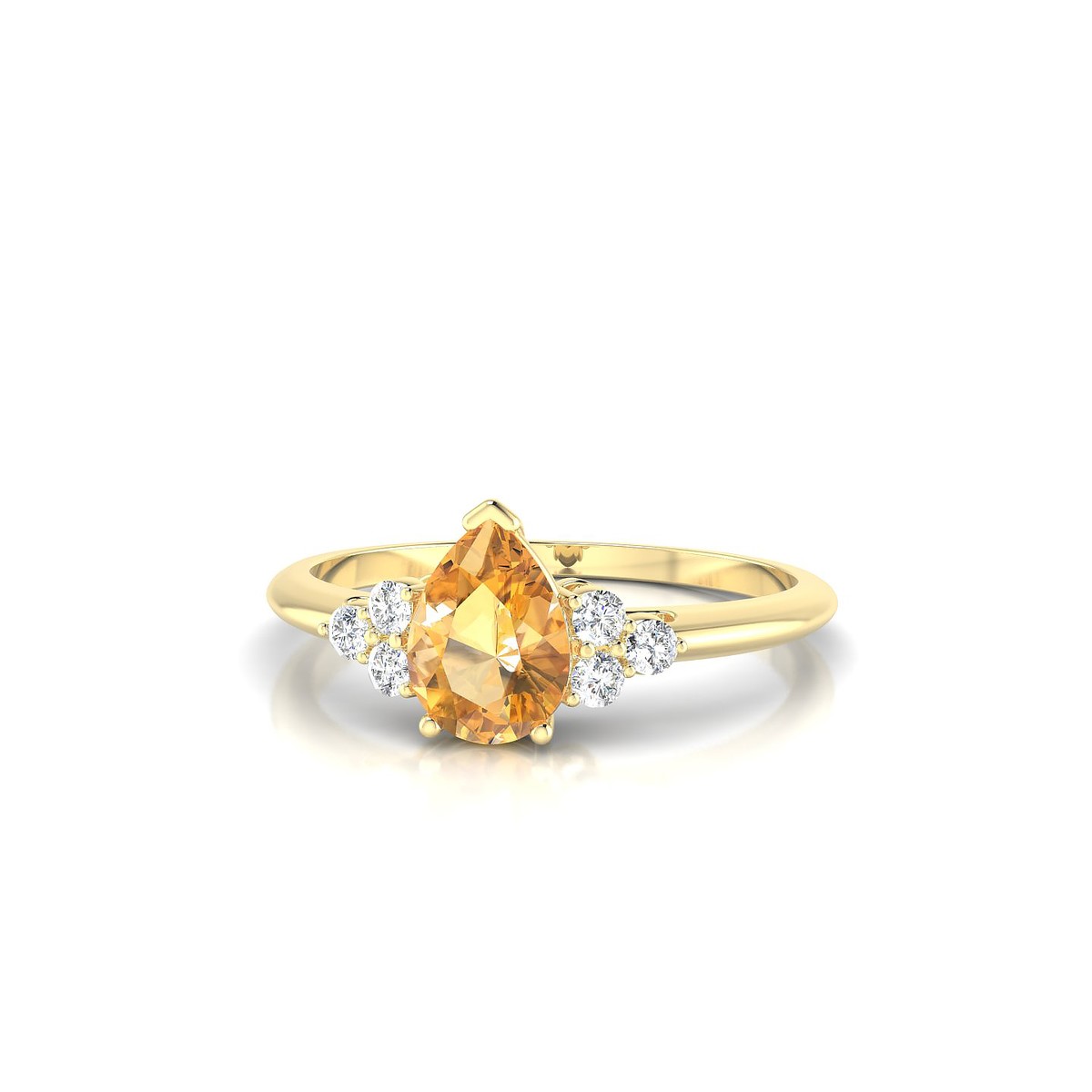 Mirage | 18k Yellow Gold 7 x 5 mm Pear Citrine Ring