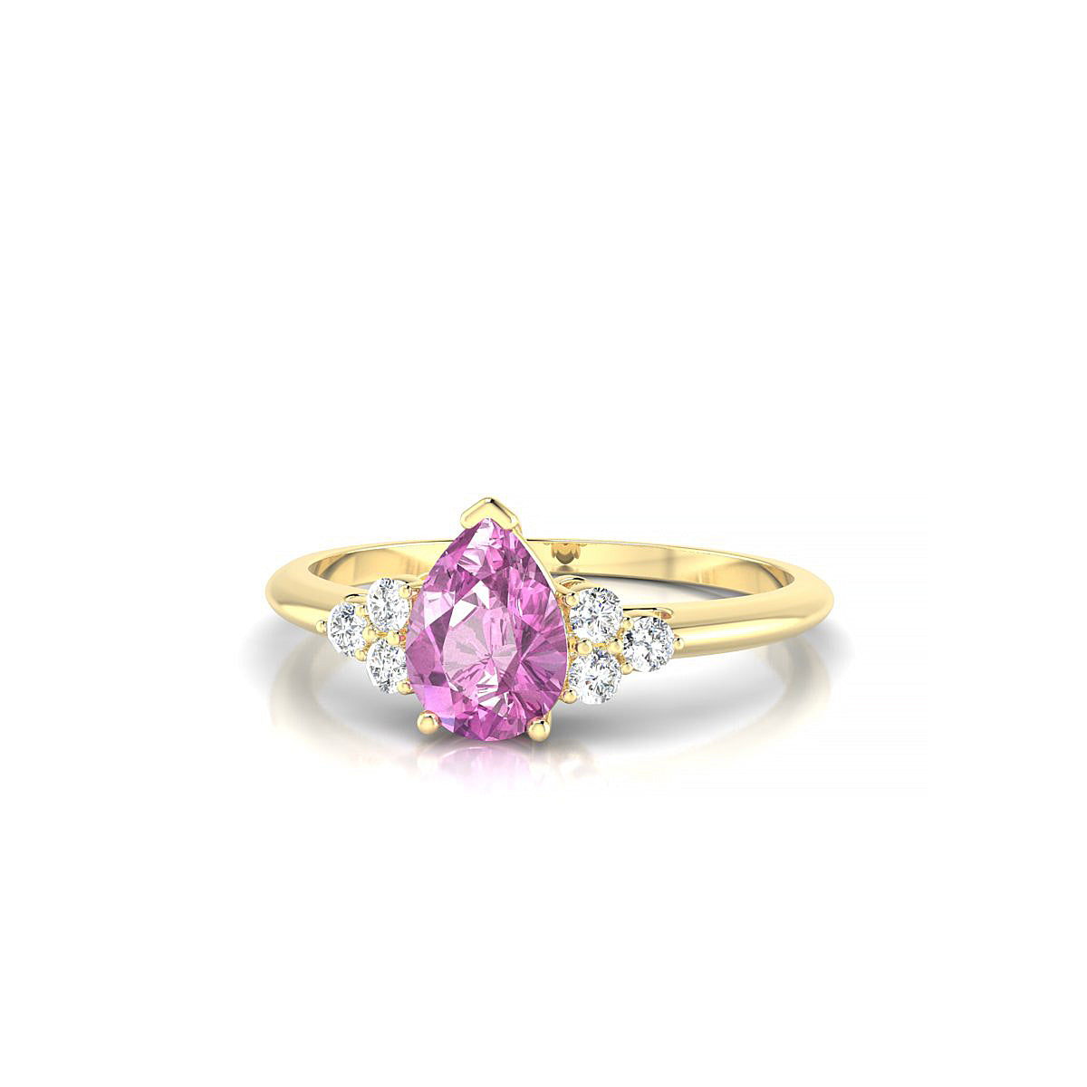 Mirage | 18k Yellow Gold 7 x 5 mm Pear Pink Sapphire Ring