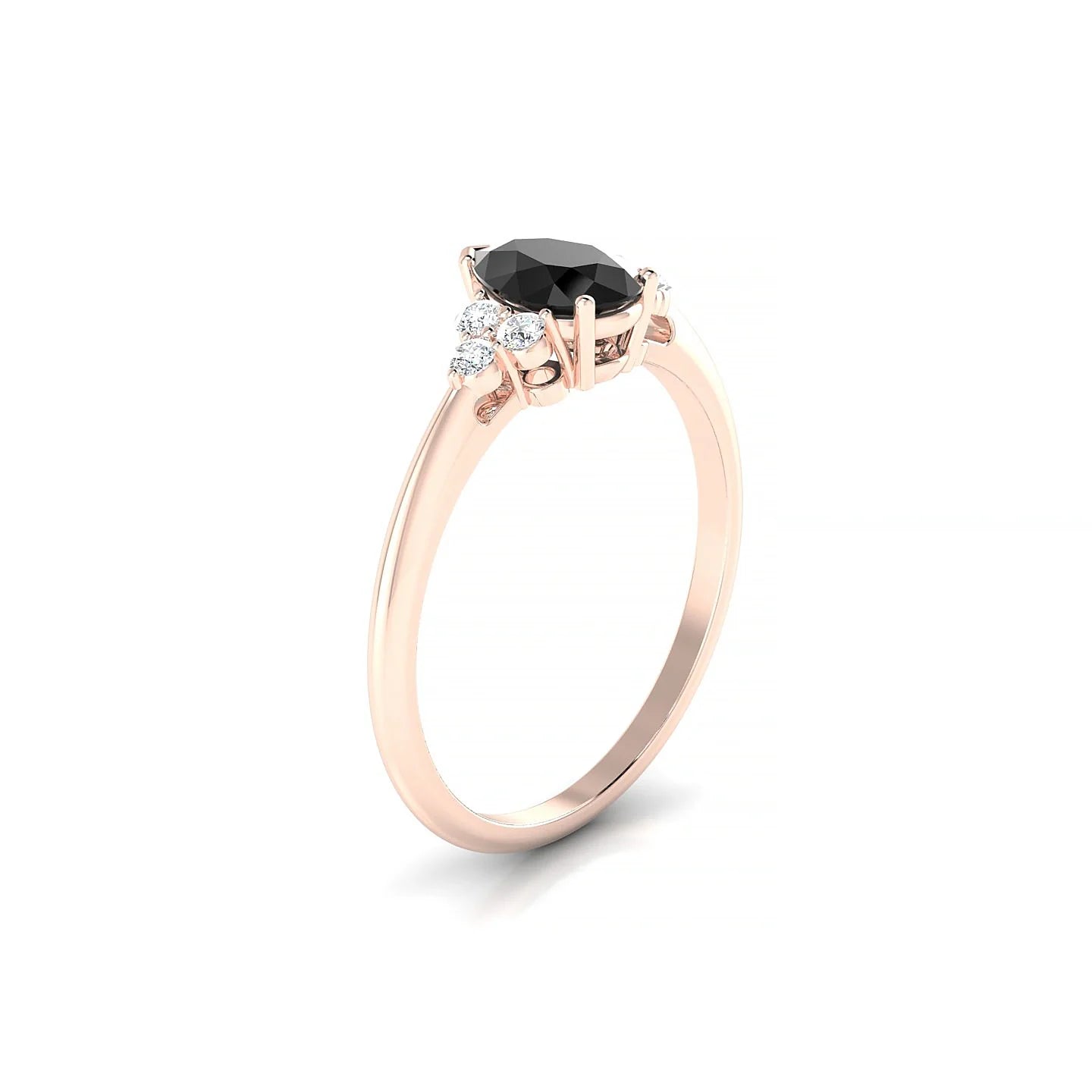 Mirage | 18k Rose Gold 7 x 5 mm Pear Black Diamond Ring