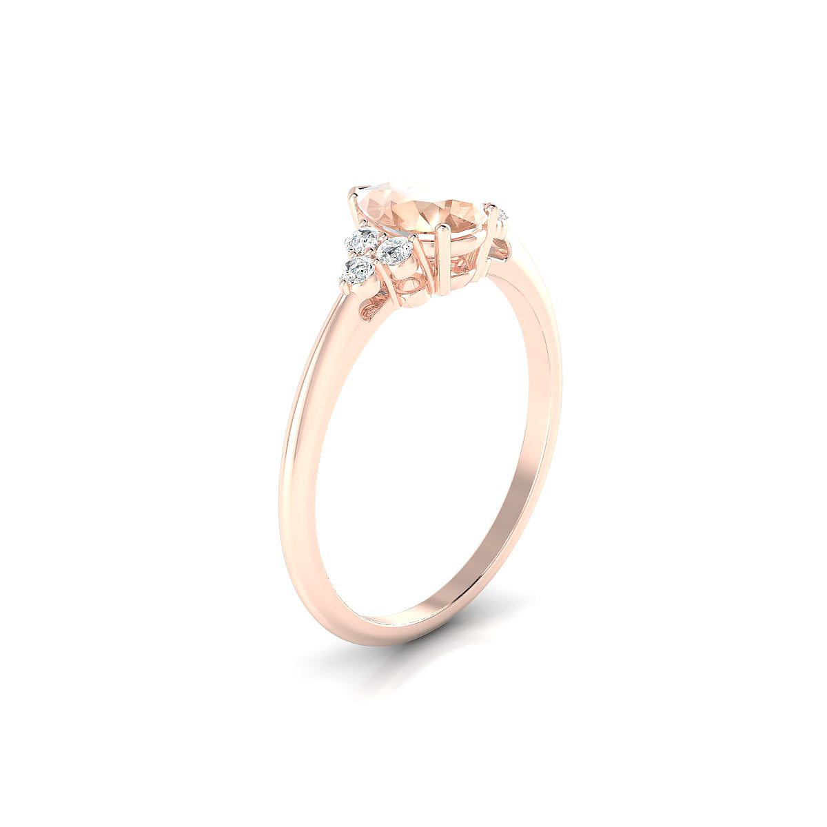Mirage | 18k Rose Gold 7 x 5 mm Pear Morganite Ring