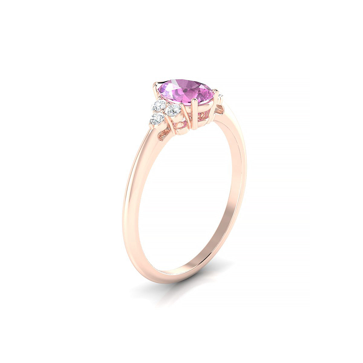 Mirage | 18k Rose Gold 7 x 5 mm Pear Pink Sapphire Ring