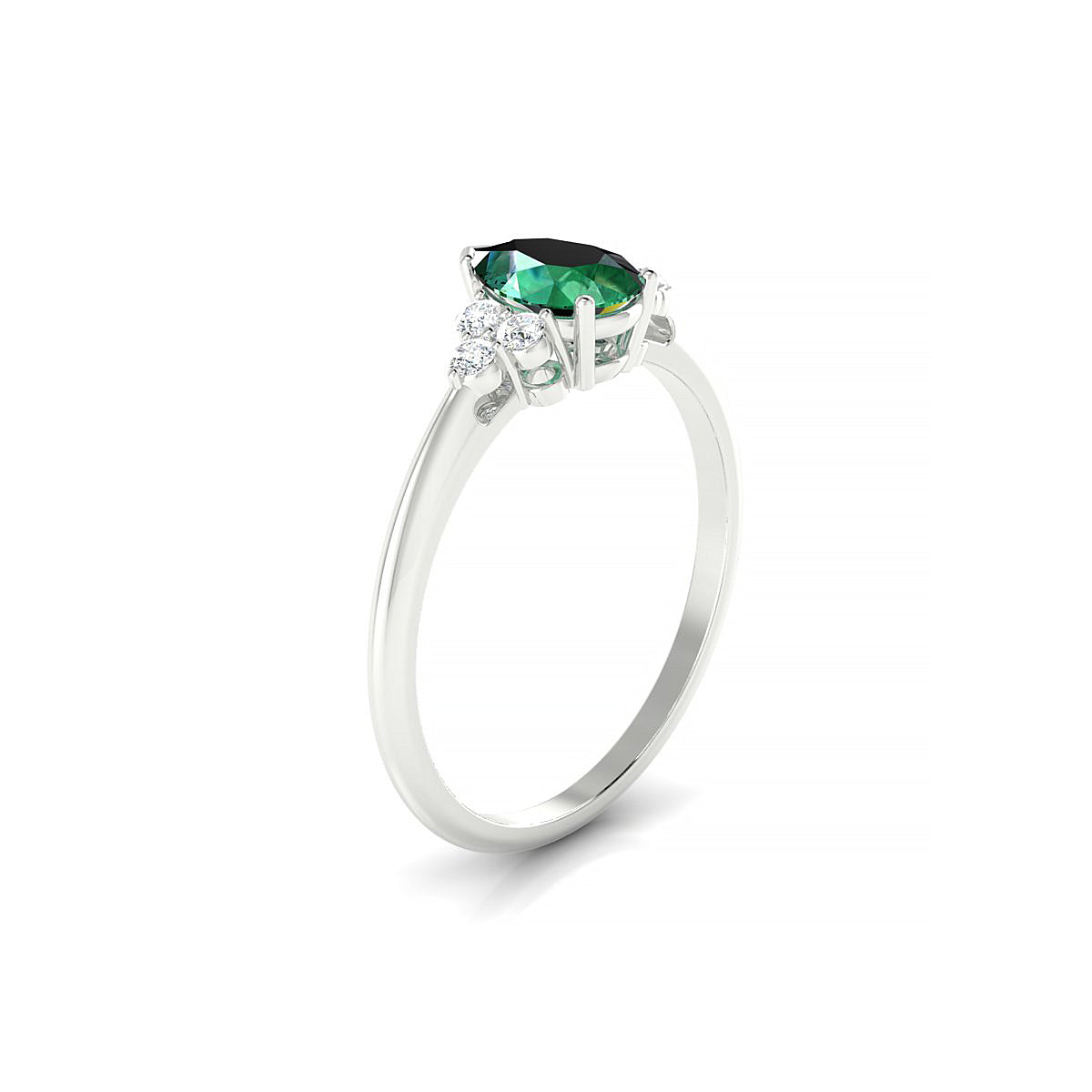 Mirage | 18k White Gold 7 x 5 mm Pear Emerald Ring