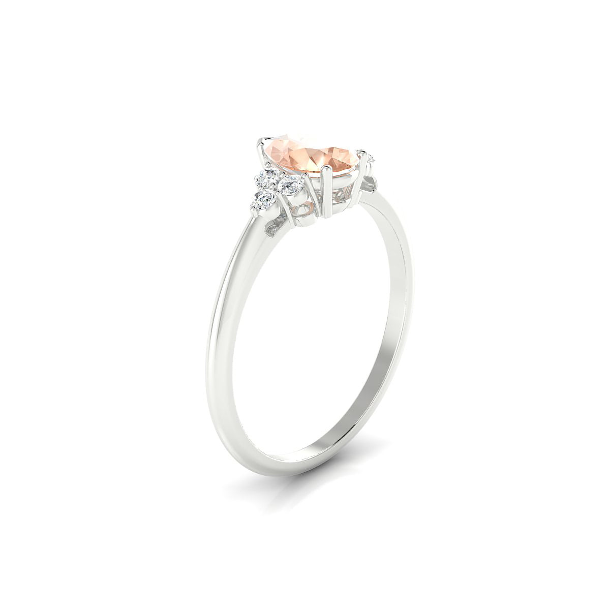 Mirage | 18k White Gold 7 x 5 mm Pear Morganite Ring