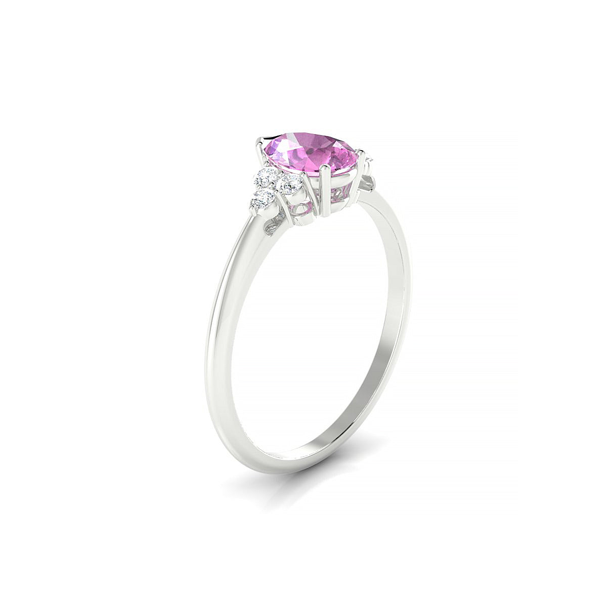 Mirage | 18k White Gold 7 x 5 mm Pear Pink Sapphire Ring