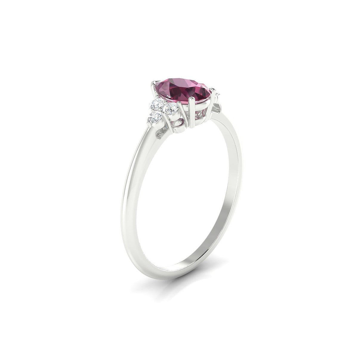 Mirage | 18k White Gold 7 x 5 mm Pear Rhodolite Ring