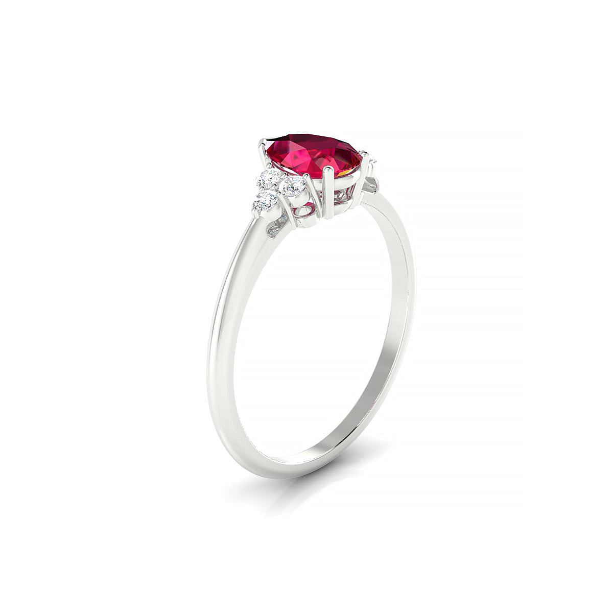 Mirage | 18k White Gold 7 x 5 mm Pear Ruby Ring