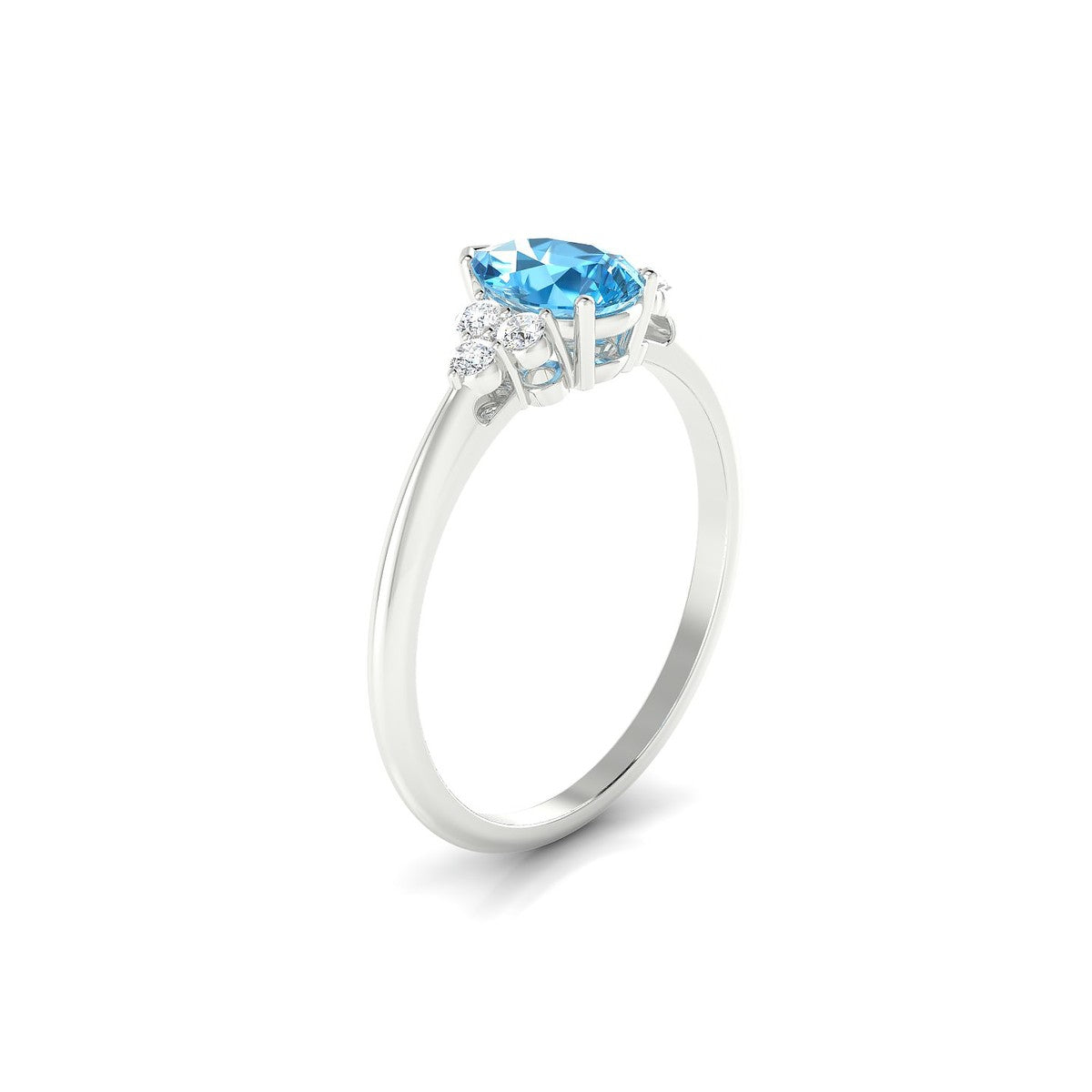 Mirage | 18k White Gold 7 x 5 mm Pear Topaz Ring