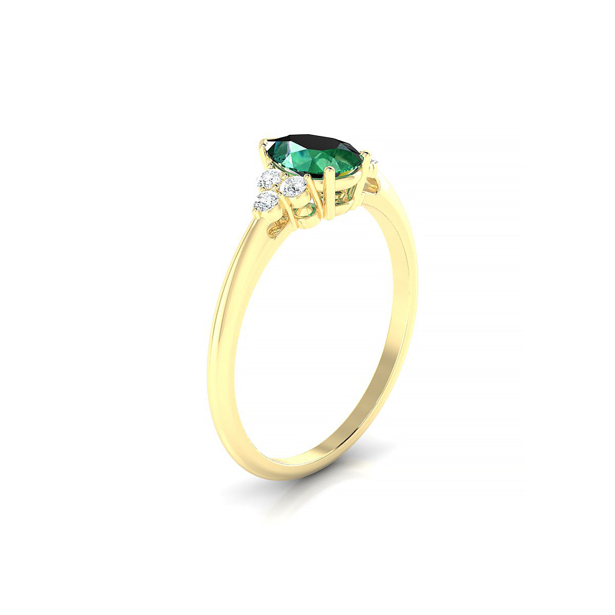 Mirage | 18k Yellow Gold 7 x 5 mm Pear Emerald Ring
