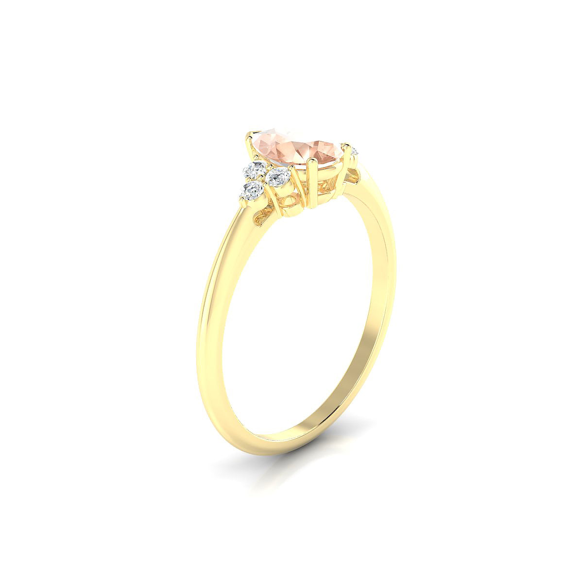 Mirage | 18k Yellow Gold 7 x 5 mm Pear Morganite Ring