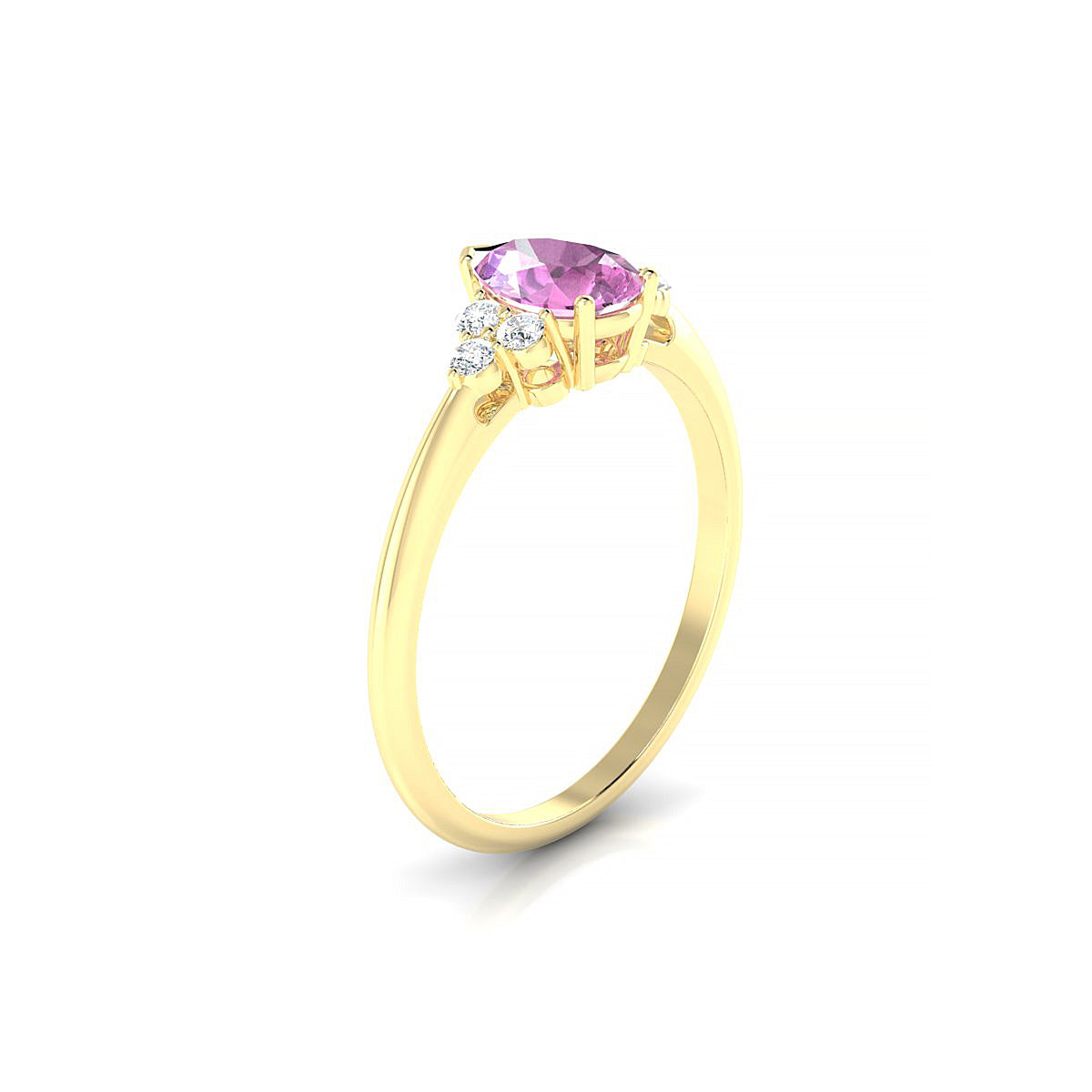 Mirage | 18k Yellow Gold 7 x 5 mm Pear Pink Sapphire Ring