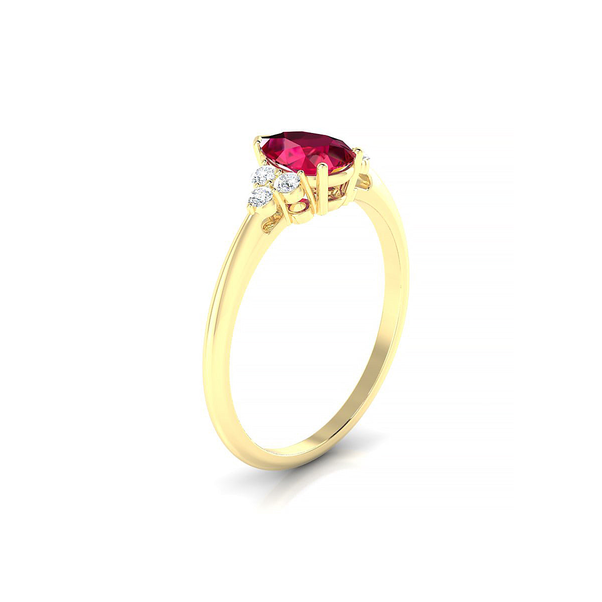 Mirage | 18k Yellow Gold 7 x 5 mm Pear Ruby Ring