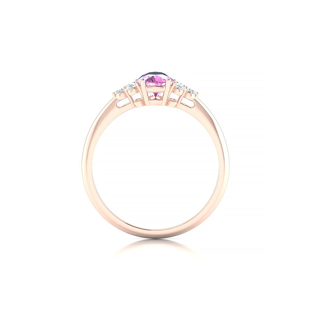 Mirage | 18k Rose Gold 7 x 5 mm Pear Pink Sapphire Ring